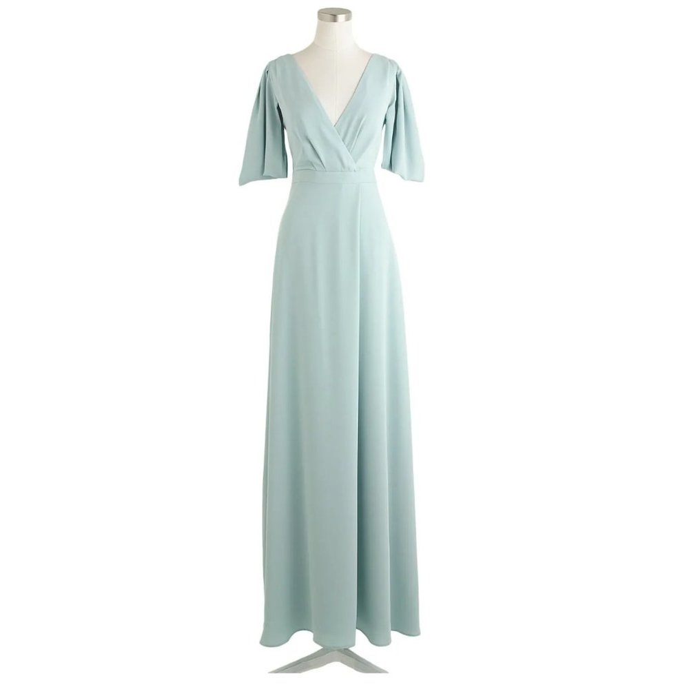 NWT JCrew Felicity Maxi Dress Mint Sage Green 2